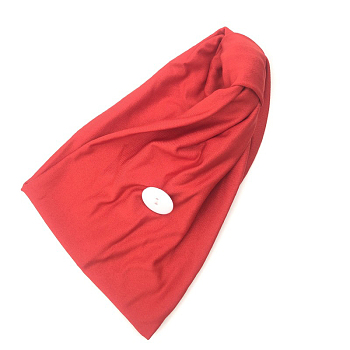 Polyester Sweat-Wicking Headbands, Non Slip Button Headbands, Yoga Sports Workout Turban, for Holding Mouth Cover, Red, 440x160mm