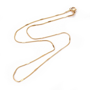 304 Stainless Steel Snake Chain Necklaces, with Lobster Claw Clasps, Golden, 16.8 inch(42.8cm), 1~1.5mm
