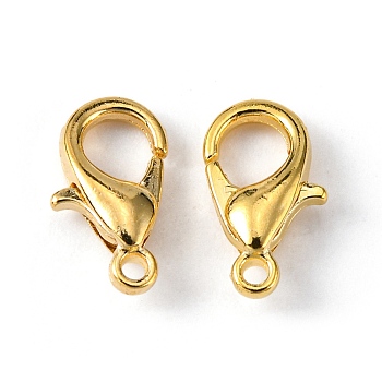Golden Tone Zinc Alloy Lobster Claw Clasps, Parrot Trigger Clasps, Cadmium Free & Lead Free, 10x6mm, Hole: 1mm