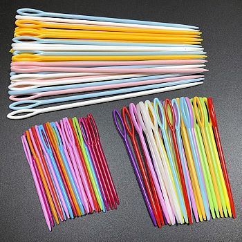 90Pcs Plastic Sewing Needles, Mixed Color, 70~150mm