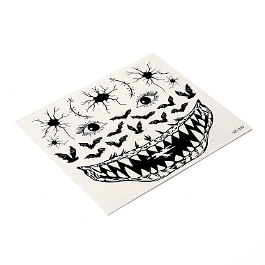12 pcs 12 style lumineux halloween horreur tatouages temporaires amovibles papier visage autocollants(AJEW-G048-07)-5