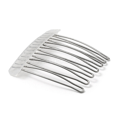 304 Stainless Steel & Plastic Hair Comb Findings(MAK-K021-07A-P)-3