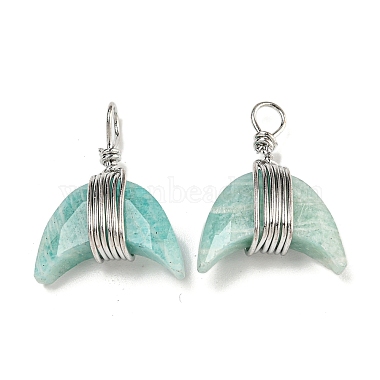 Platinum Horn Amazonite Pendants