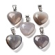 Natural Grey Agate Charms(HEAR-PW0001-057-18)-1