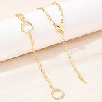 Brass Oval Link Chain Y Lariat Necklaces, with Round Rings, Long-Lasting Plated, Rack Plating, Lead Free & Cadmium Free, Real 18K Gold Plated, 17.32 inch(44cm)(NJEW-H087-06I-G)