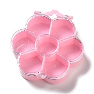 Plastic Bead Containers, Candy Treat Gift Box, for Wedding Party Packing Box, Flower, Pink, 12.1x11.1x3cm, Hole: 17x23.5mm(CON-C006-08)