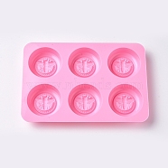 Food Grade Silicone Molds, Fondant Molds, For DIY Cake Decoration, Chocolate, Candy, Soap Making, Bees, Pearl Pink, 211x143x22mm, Inner Diameter: 57mm(AJEW-WH0021-06)