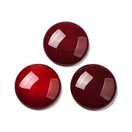 Natural Banded Agate Cabochons, Dyed and Heated, Flat Round, Dark Red, 20x5mm(G-E492-J-01)