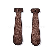 Poplar Wood Pendants, Dyed, Tie, Saddle Brown, 34x8.5x2mm, Hole: 1.4mm(WOOD-N016-20B)