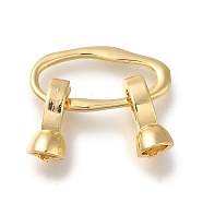 Brass Fold Over Clasps, Oval, Real 18K Gold Plated, 39mm(KK-H480-19G)
