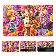 Plastic Waterproof Card Stickers, Self-adhesion Card Skin for Bank Card Decor, Rectangle, Giraffe, 140x190mm(STIC-WH0032-142)