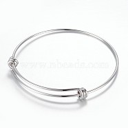 Adjustable 304 Stainless Steel Expandable Bangle Making, Stainless Steel Color, 2-3/8 inch(61mm)(X-BJEW-G515-05P)