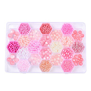 DIY 24 Style Acrylic & Resin Beads Jewelry Making Finding Kit, Round & Rice, Pearl Pink, 2.2~12x1.5~11.5mm, Hole: 0.7~2.2mm(DIY-NB0012-01H)