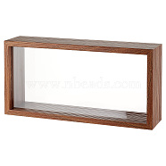 Rectangle Wooden Presentation Boxes, with Double Sided Clear Acrylic Window, Camel, 25.9x12.6x6cm(CON-WH0095-30B)