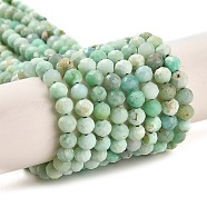 Natural Green Opal Beads Strands, Faceted, Round, 4~4.5x4~5mm, Hole: 0.7mm, about 90~94pcs/strand, 15.35''(39~39.5cm)(G-Z035-A02-03E)