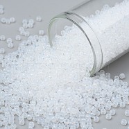 TOHO Round Seed Beads, Japanese Seed Beads, (1141) Translucent White, 11/0, 2.2mm, Hole: 0.8mm, about 50000pcs/pound(SEED-TR11-1141)