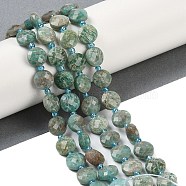 Natural Amazonite Beads Strands, Faceted, Flat Round, with Seed Beads, 9.5~10x5~6mm, Hole: 1mm, about 32~34pcs/strand, 15.75~14.96''(38~40cm)(G-B094-A18-01)