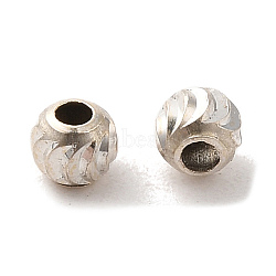 925 Sterling Silver Corrugated Round Spacer Beads, Silver, 5x4.5mm, Hole: 1.8mm(STER-K178-02C-S)