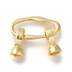 Brass Fold Over Clasps, Oval, Real 18K Gold Plated, 39mm(KK-H480-19G)