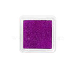 Plastic Craft Finger Ink Pad Stamps, for Kid DIY Paper Art Craft, Scrapbooking, Square, Purple, 30x30mm(WG75845-22)