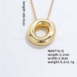 Stainless Steel Party Balloon Letter Pendant Cable Chain Necklaces for Women, Golden, Letter O, 15.75 inch(40cm)(YF1942-15)