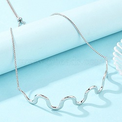 304 Stainless Steel Wavy Line Choker Slider Necklaces, Non-Tarnish, Stainless Steel Color, 27.17 inch(69cm)(NJEW-Z106-01P)