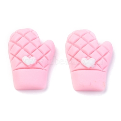 Resin Cabochons, DIY Accessories, for Resin Jewelry Making, Gloves, Pink, 25x17.5x7.5mm, 100pcs/bag(RESI-B009-02)