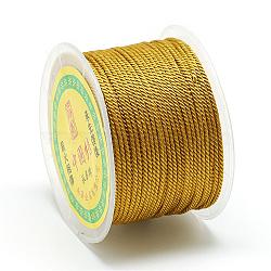 Nylon Threads, Milan Cords/Twisted Cords, Goldenrod, 1.5~2mm, about 54.68 yards(50m)/roll(NWIR-R039-563)