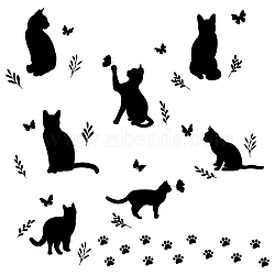 PVC Wall Stickers, for Wall Decoration, Cat Shape, 250x670mm(DIY-WH0228-443)