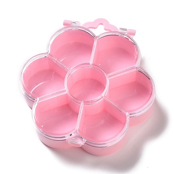 Plastic Bead Containers, Candy Treat Gift Box, for Wedding Party Packing Box, Flower, Pink, 12.1x11.1x3cm, Hole: 17x23.5mm