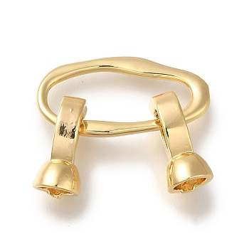Brass Fold Over Clasps, Oval, Real 18K Gold Plated, 39mm