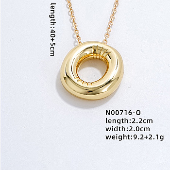 Stainless Steel Party Balloon Letter Pendant Cable Chain Necklaces for Women, Golden, Letter O, 15.75 inch(40cm)