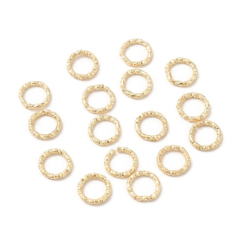 100Pcs Iron Jump Rings, Open Jump Rings, Textured Round Ring, Light Gold, 18 Gauge, 8x1mm, Inner Diameter: 6mm