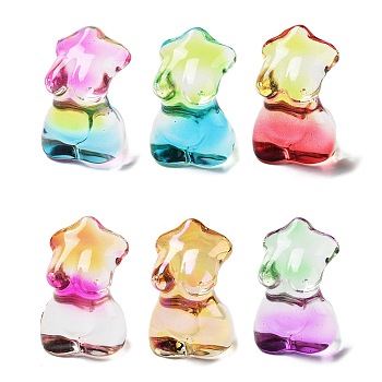 Electroplate K9 Glass Female Model Figurines, for Home Office Desktop Decoration, Mixed Color, 30x35x52.5mm