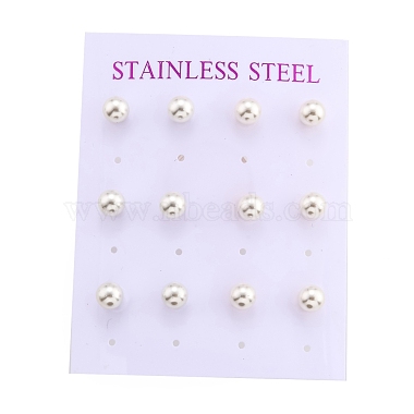 Plastic Imitation Pearl Stud Earrings(STAS-D0001-03-A)-3