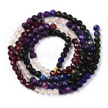 Natural & Synthetic Mixed Gemstone Beads Strands(G-D080-A01-02-17)-2