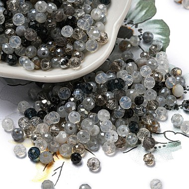 Dark Gray Rondelle Glass Beads