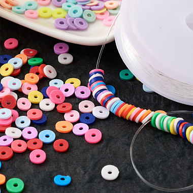 Bracelets extensibles de perles de bricolage heishi faisant des kits(DIY-TA0003-22)-5