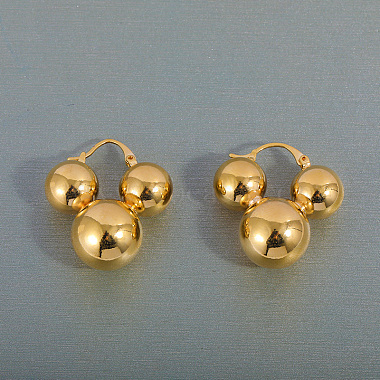 boucles d'oreilles créoles rondes en laiton(ER0744)-4