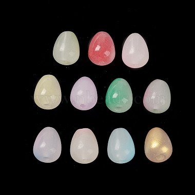 Opaque Spray Painted Glass Beads(GLAA-D006-09)-2