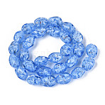 Handmade Lampwork & Glitter Powder Beads Strands, Nuggets, Inner Flower, Cornflower Blue, 13.5~15x9~11.5x9~11.5mm, Hole: 1~1.4mm, about 28pcs/strand, 14.17~15.35''(36~39cm)(LAMP-T023-29C)