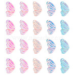 125Pcs 5 Colors Resin Cabochons, Nail Art Decoration Accessories, Butterfly Wing, Mixed Color, 13x8mm, 25pcs/color(MRMJ-TA0001-34)