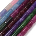 Dyed Natural Malaysia Jade Beads Strands, Column, Mixed Color, 16x8.5mm, Hole: 1.5mm, about 23pcs/strand, 14.96 inch(38cm)(G-C285-B01-01)