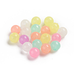 Luminous Acrylic Beads, Glow in the Dark, Round, Colorful, 9.5mm, Hole: 2.5mm, about 102pcs/50g(X-TACR-WH0002-16)