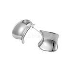 304 Stainless Steel Stud Earrings, Irregular Shape, Stainless Steel Color, 17x22mm(STAS-OY003-63P)