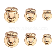 6Pcs 3 Styles Zinc Alloy Tuck Lock Clasp, Purse Thumb Lock, for Bag Replacement Accessories, Light Gold, 34~47x30.5~39x10~16mm, 2pcs/style(FIND-CA0007-32)