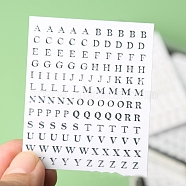 Metal Letter Sticker, PVC Adhesive Waterproof Stickers, Self-Adhesive Stickers, Platinum, 3x2mm(PW-WG3C339-02)