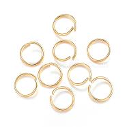 304 Stainless Steel Jump Rings, Open Jump Rings, Real 18k Gold Plated, 18 Gauge, 10x1mm(STAS-F084-16G)