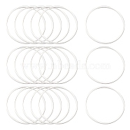 Brass Linking Rings, Silver Color Plated, 25x1mm(X-EC18725MM-S)