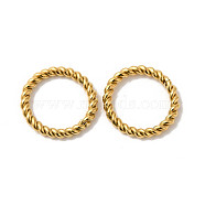 Manual Polishing 304 Stainless Steel Link Rings, Twisted Ring Quick Link Connector, Real 18K Gold Plated, 15x2mm, Inner Diameter: 11mm(STAS-P335-17C-G)